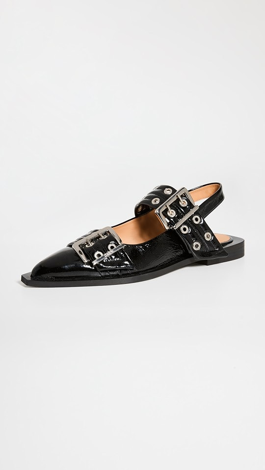Wide Welt Buckle Ballerina Flats | Shopbop