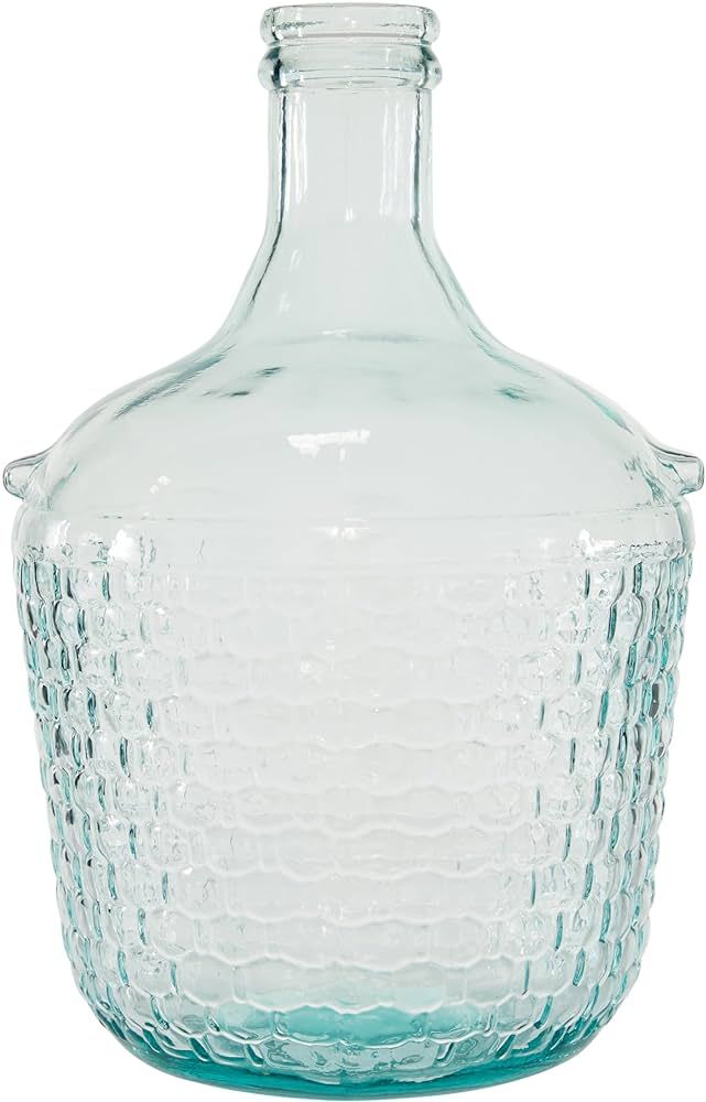 Deco 79 Recycled Glass Handmade Spanish Vase with Bubble Texture, 10" x 10" x 17", Blue | Amazon (US)
