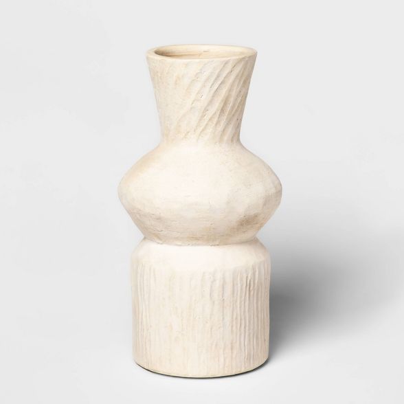 15" x 7.7" Decorative Terra Cotta Bottle Vase Beige - Project 62™ | Target