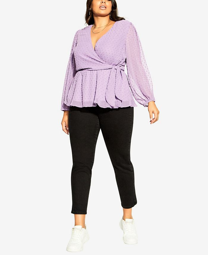 City Chic Trendy Plus Size Wild Dobby Top & Reviews - Tops - Plus Sizes - Macy's | Macys (US)