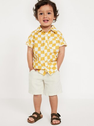 Printed Short-Sleeve Poplin Shirt for Toddler Boys | Old Navy (US)
