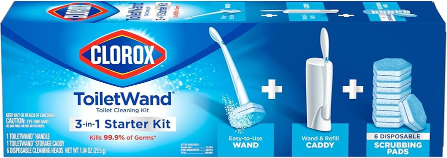 Clorox ToiletWand Toilet Cleaning Kit, ToiletWand, Caddy and 6 Refills, Pack of 6 (Pack May Vary) | Amazon (US)