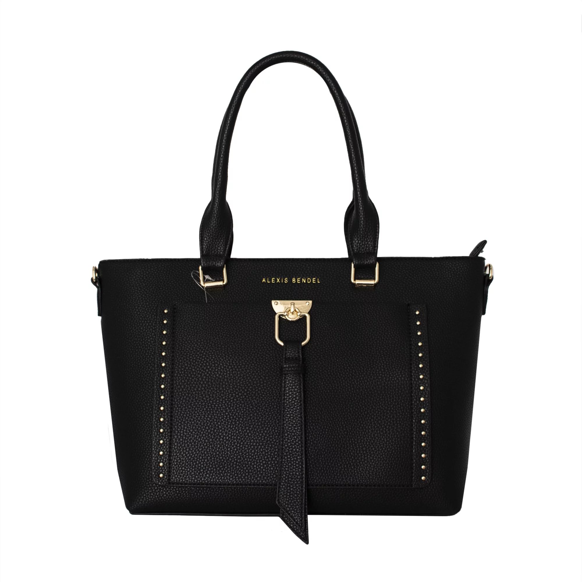 Alexis Bendel Black Women’s Vegan Leather Multi-Style Shopper Tote Handbag | Walmart (US)