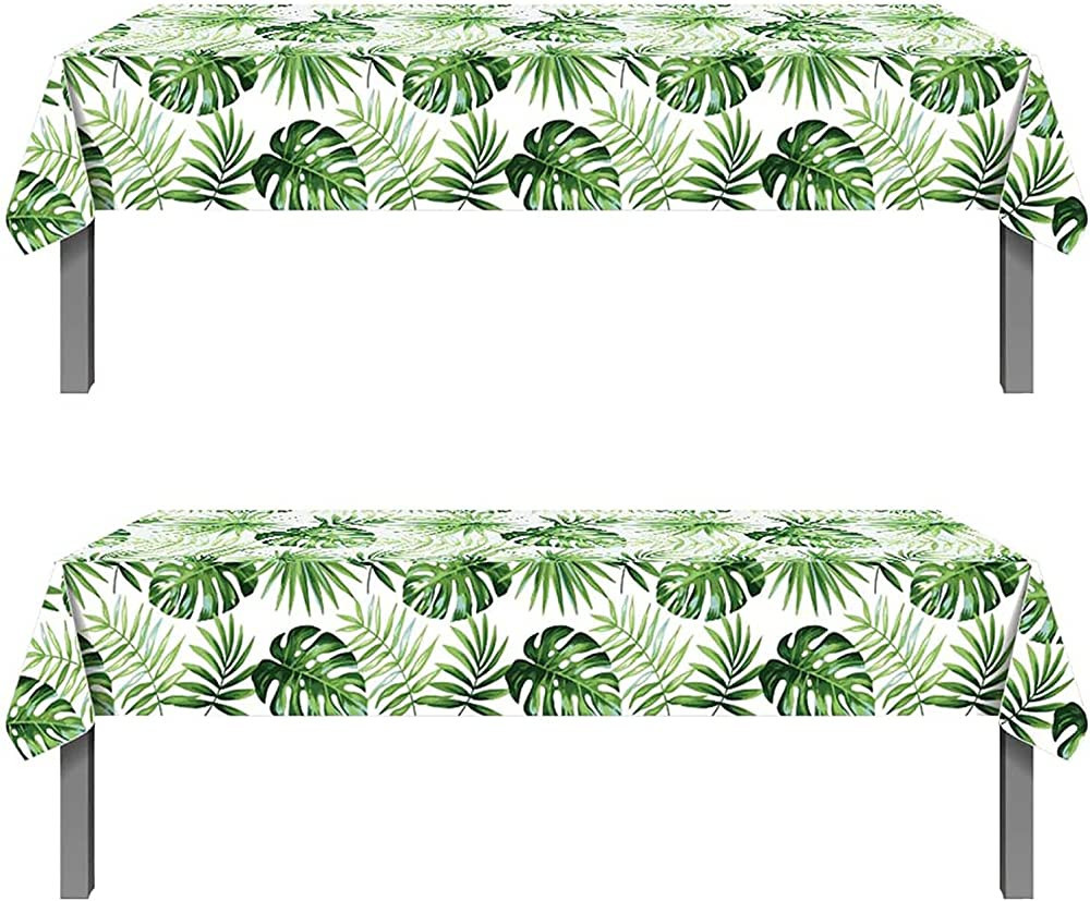 Amazon.com: 2Pcs Hawaiian Luau Party Decorations Palm Leaves Table Covers - Summer Jungle Baby Sh... | Amazon (US)