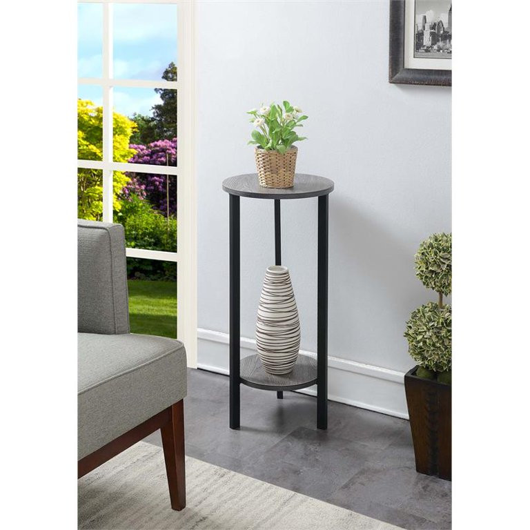 Convenience Concepts Graystone 31 inch 2 Tier Plant Stand, Weathered Gray/Black - Walmart.com | Walmart (US)