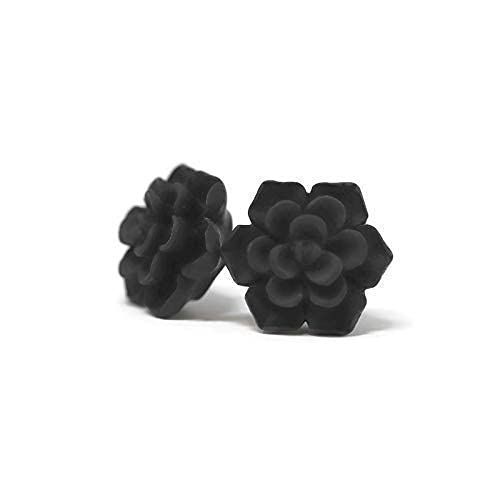 Hypoallergenic Succulent Earrings for Sensitive Ears (Matte Black, 100% Metal Free Plastic Posts) | Amazon (US)