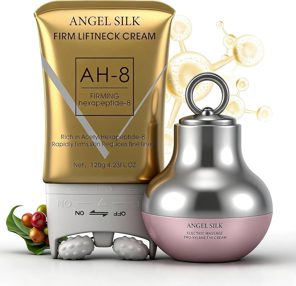 ANGEL SILK AH-8 Paquete de crema reafirmante para el cuello y los ojos, reafirmante con rodillos ... | Amazon (US)