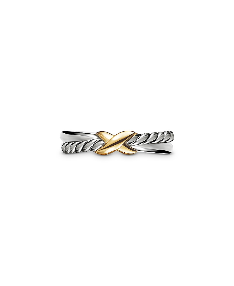 Petite X Ring in Sterling Silver with 18K Yellow Gold, 4mm | Bloomingdale's (US)