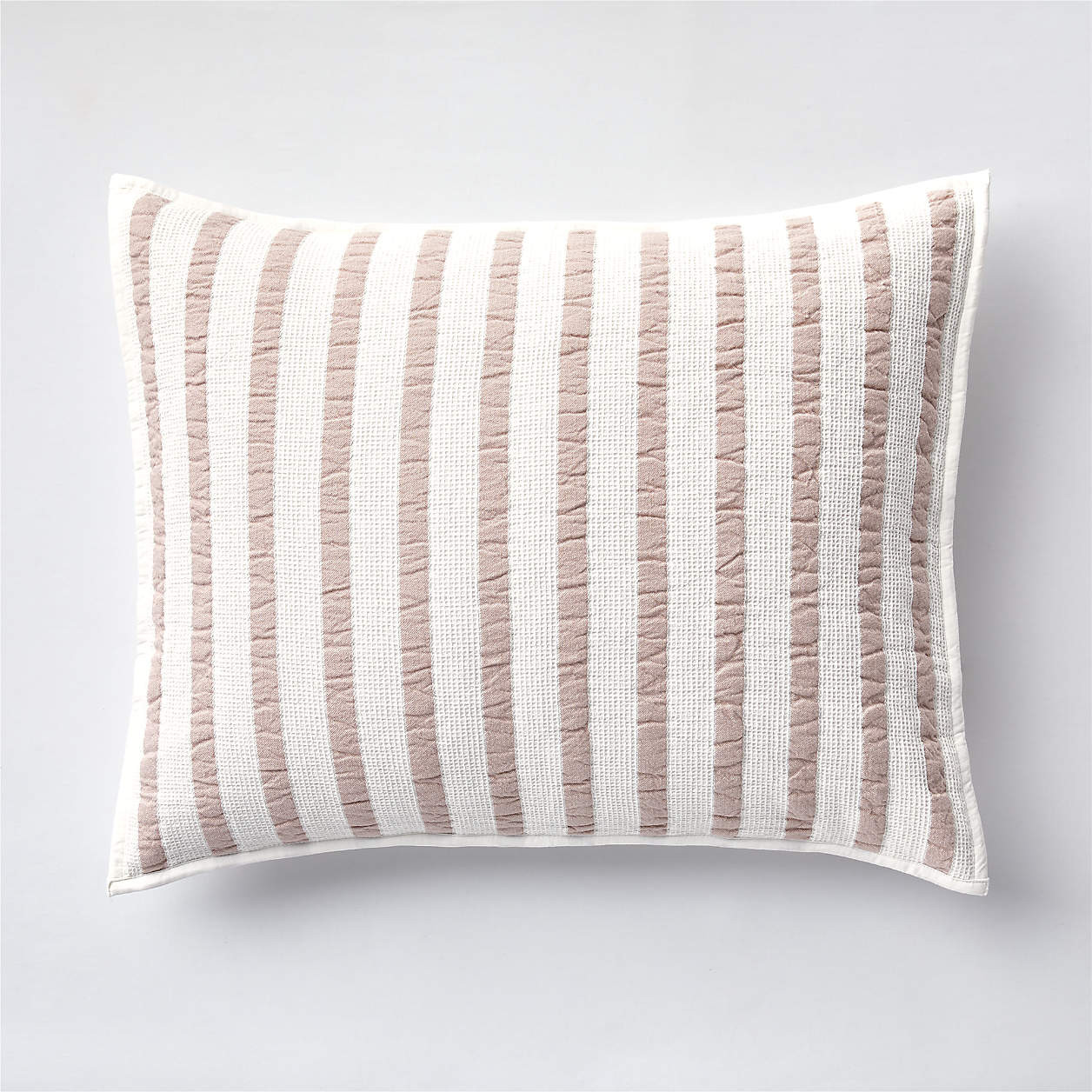 Pink Striped Waffle Weave Organic Cotton Kids Pillow Sham + Reviews | Crate & Kids | Crate & Barrel