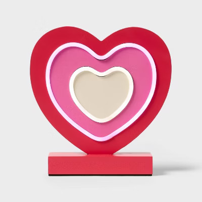 Valentine's Day Wood Base with Neon Tube Table Decor Heart - Spritz™ | Target