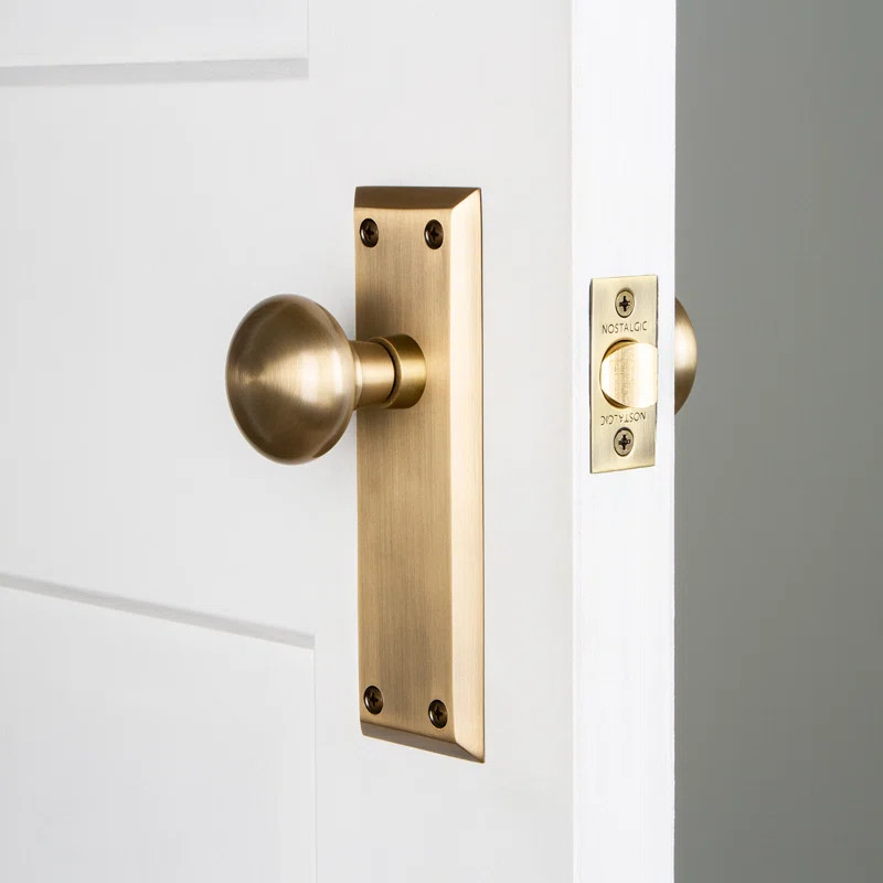 New York Privacy Door Knob with New York Long Plate | Wayfair North America