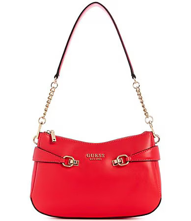Guess Lorelei Top Zip Shoulder Bag - Coral Red | Dillard's