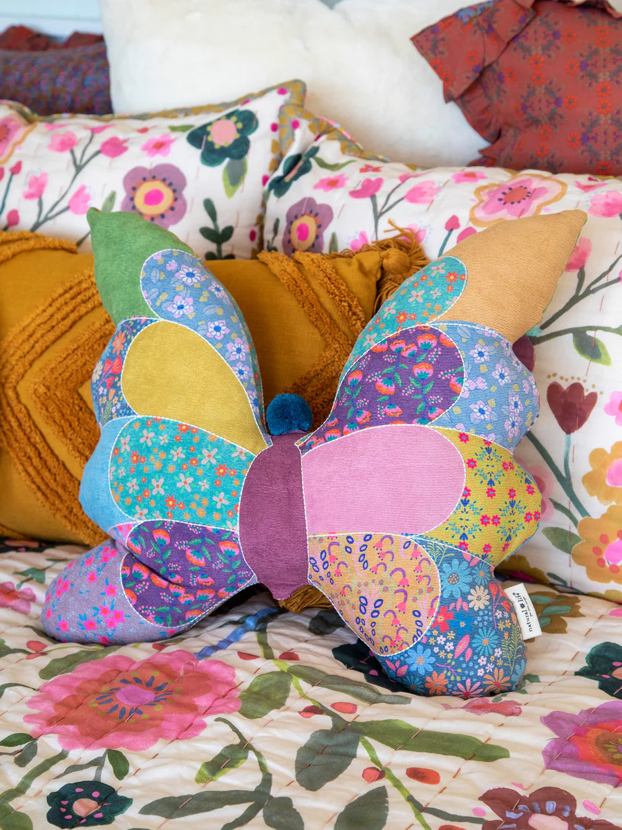 Whimsy Patchwork Pillow - Butterfly | Natural Life