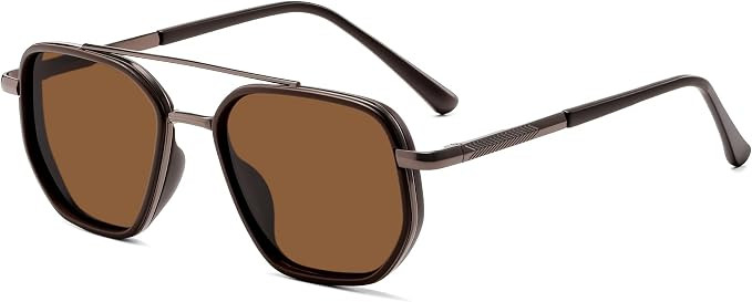 SOJOS Retro Polarized Aviator Sunglasses for Women Men Trendy Square Shades | Amazon (US)