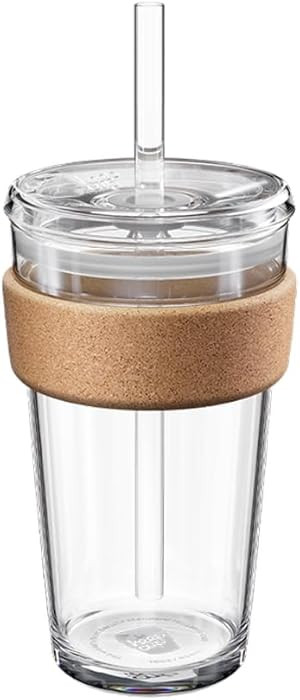 KeepCup Cold Cup - Brew Cork Tempered Glass Ice Coffee Tumbler with Recovered Cork Band, Lid and ... | Amazon (US)