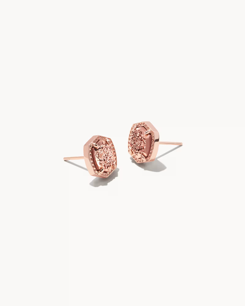 Davie Rose Gold Stud Earrings in Rose Gold Drusy | Kendra Scott