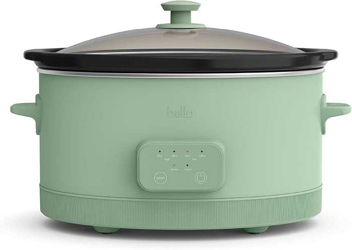 bella 6.0 Qt Programmable Slow Cooker, Ceramic Nonstick Coating, Adjustable Temperature & Cooking... | Amazon (US)