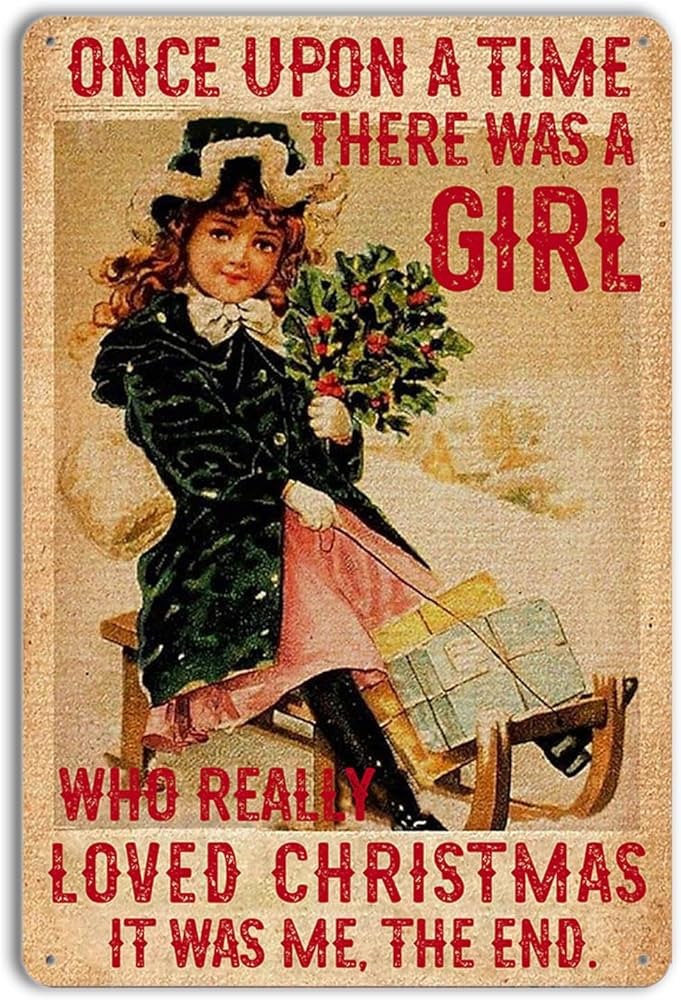Vintage Christmas Metal Sign - "Just a Girl Who Loves Christmas" Retro Farmhouse Wall Decor | Rus... | Amazon (US)