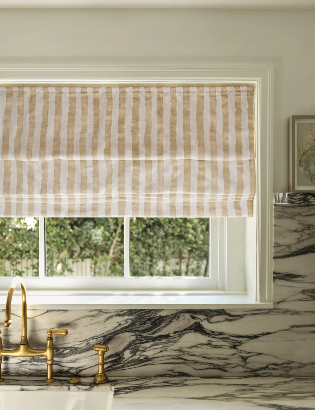 Painterly Stripe Roman Shade by Sarah Sherman Samuel | Lulu and Georgia 