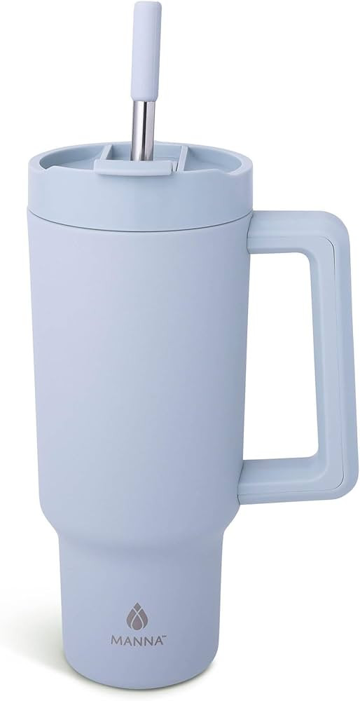 Manna Stainless Steel Double Wall Insulated Tumbler with Smart Seal Dual Sip Lid and Straw Fit Ha... | Amazon (US)