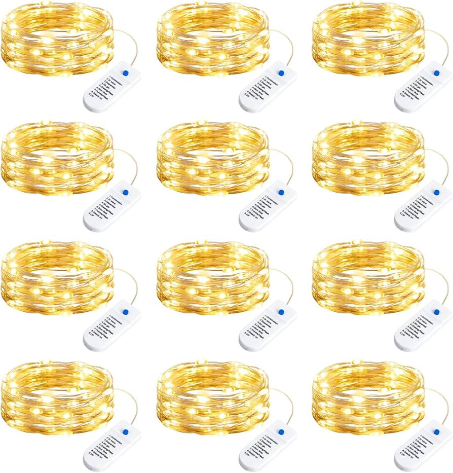 Minetom 12 Pack Fairy Lights Battery Operated String Lights, 8 Modes & Timer, 7ft 20LED Waterproo... | Amazon (US)