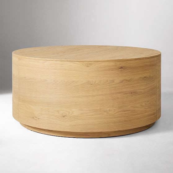 Volume Drum Coffee Table, 36"", Blonde | West Elm (US)