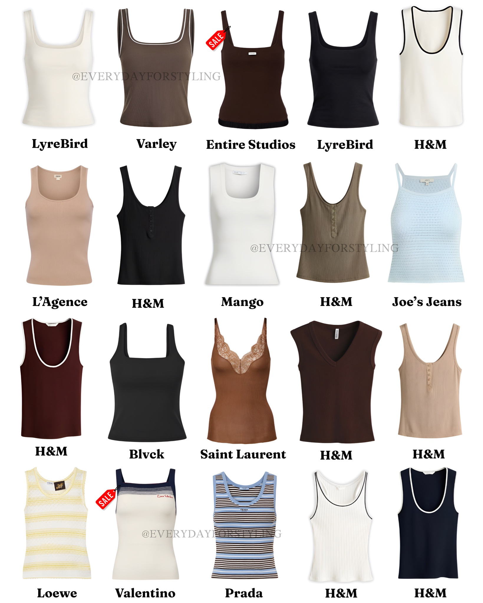 The most underrated piece in fashion right now is a really good tank top — and this edit covers every budget and every vibe 🤎

best tank tops 2026, tank top outfit ideas, ribbed tank top styling, H&M tank tops, Prada tank top, Saint Laurent tank top, Valentino tank top, Loewe striped tank, affordable tank tops women, luxury vs affordable fashion, wardrobe basics women, neutral tank top outfits, how to style tank tops, elevated basics wardrobe, quiet luxury basics, designer vs high street, summer wardrobe essentials, tank top edit 2026, minimalist fashion women, style inspiration women, everydayforstyling

#TankTopEdit2026, #WardrobeBasicsWomen, #CapsuleWardrobe2026, #QuietLuxuryBasics, #SummerBasics


#LTKTravel #LTKSeasonal #LTKootd
