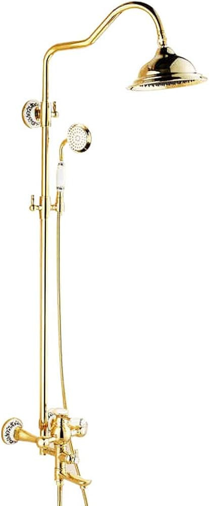 8Inches Shower Faucet Set, Vintage Luxury Brass Shower System Include Rainfall Shower Head, Ceram... | Amazon (CA)