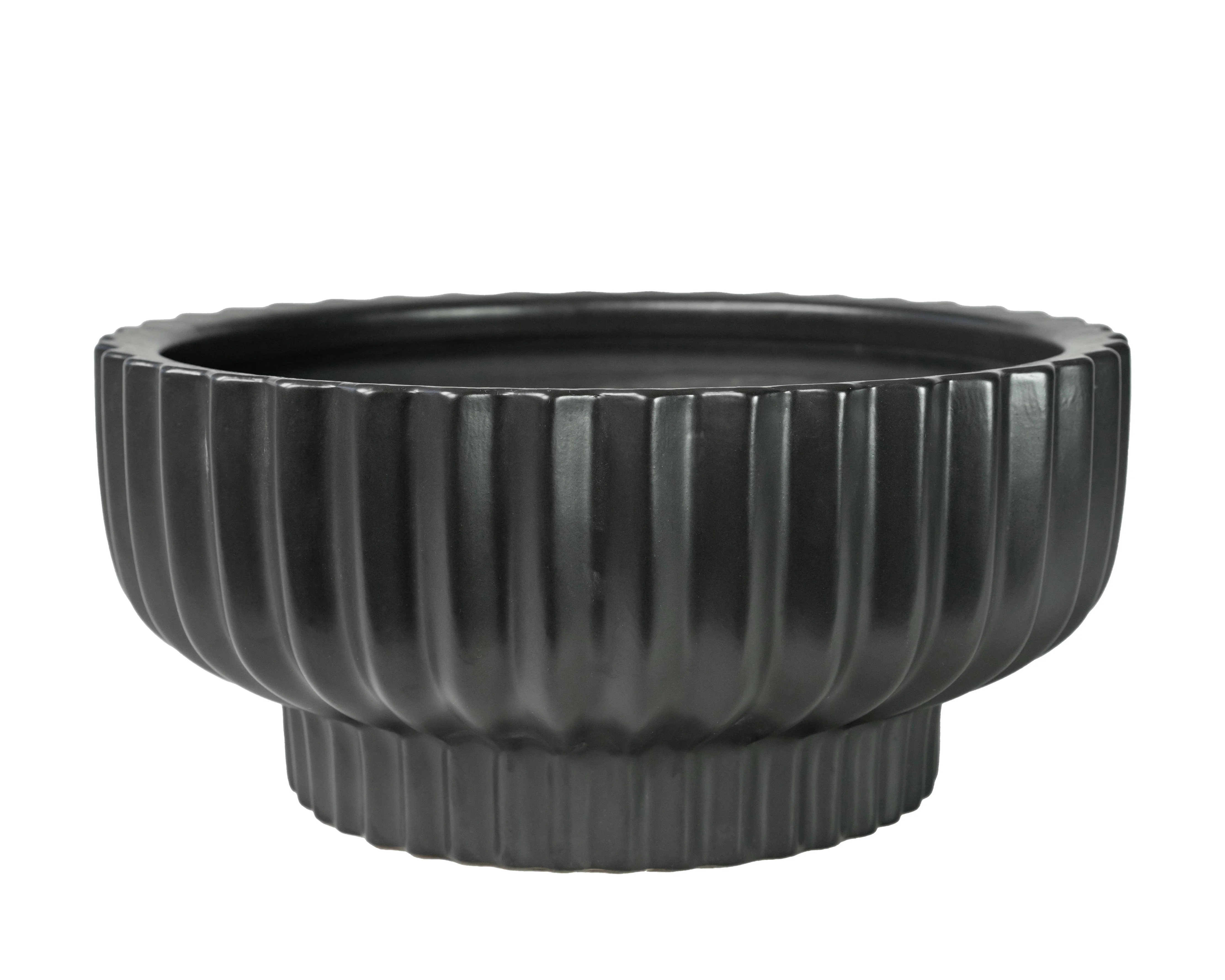 Better Homes & Gardens 12" Fischer Round Ceramic Planter, Black - Walmart.com | Walmart (US)