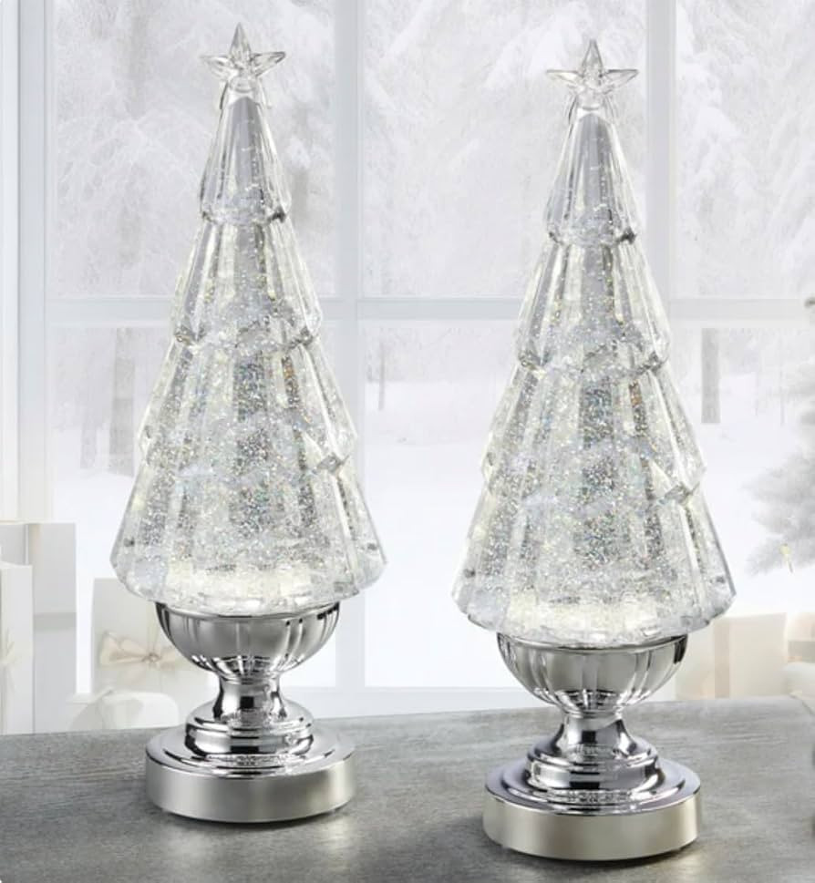 Christmas 14'' Lighted Glitter Tree Lantern,Glittering Holiday Decor Gift Battery Operated with a... | Amazon (US)