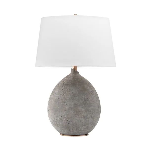 Denali 1-light Gray Table Lamp, White Belgian Linen | Bed Bath & Beyond