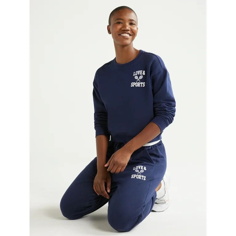Love & Sports Women’s French Terry Cloth Graphic Sweatshirt, XS-XXXL - Walmart.com | Walmart (US)