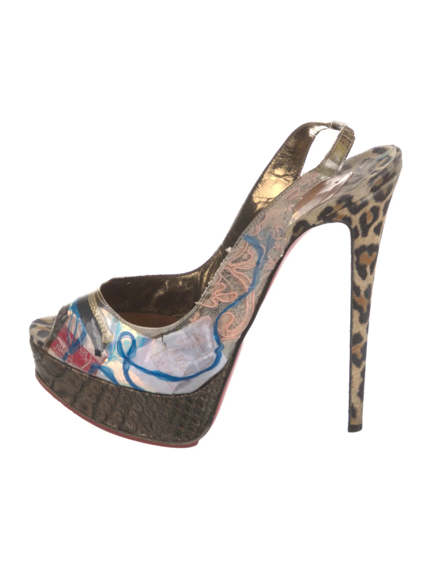 PVC Animal Print Slingback Pumps | The RealReal