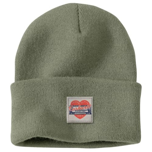 Carhartt Women's Knit Heart Patch Beanie, Avery Fern, One Size | Amazon (US)