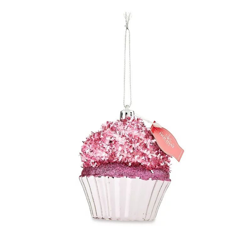 Pink Cupcake Decorative Ornament, 3.3 in, by Holiday Time | Walmart (US)