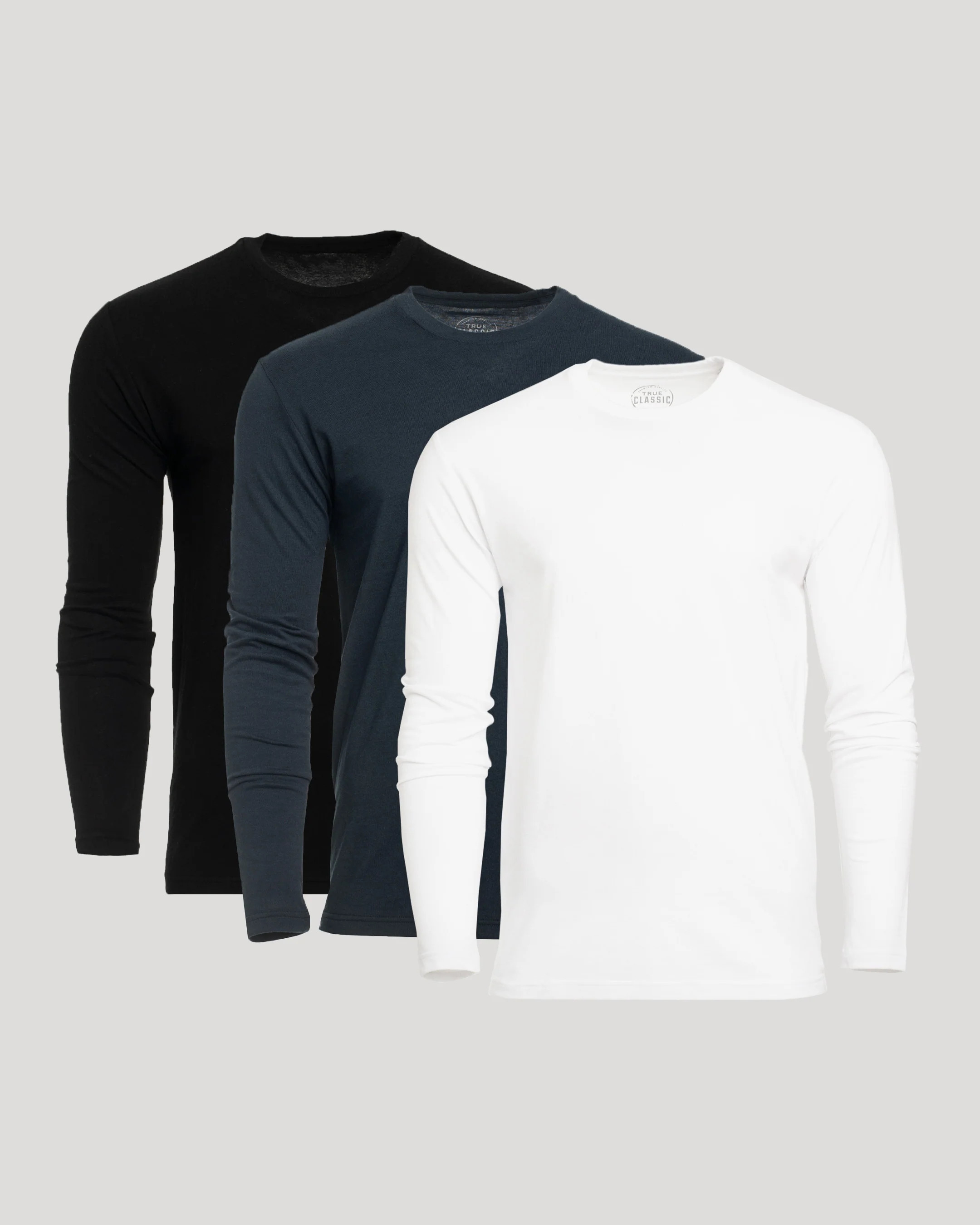 The Essentials Classic Long Sleeve Crew Neck 3-Pack S | True Classic