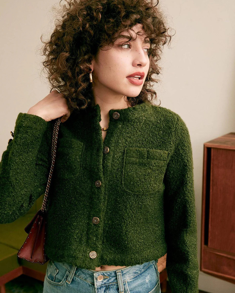 The Fluffy Metal Buckle Jacket | rihoas.com