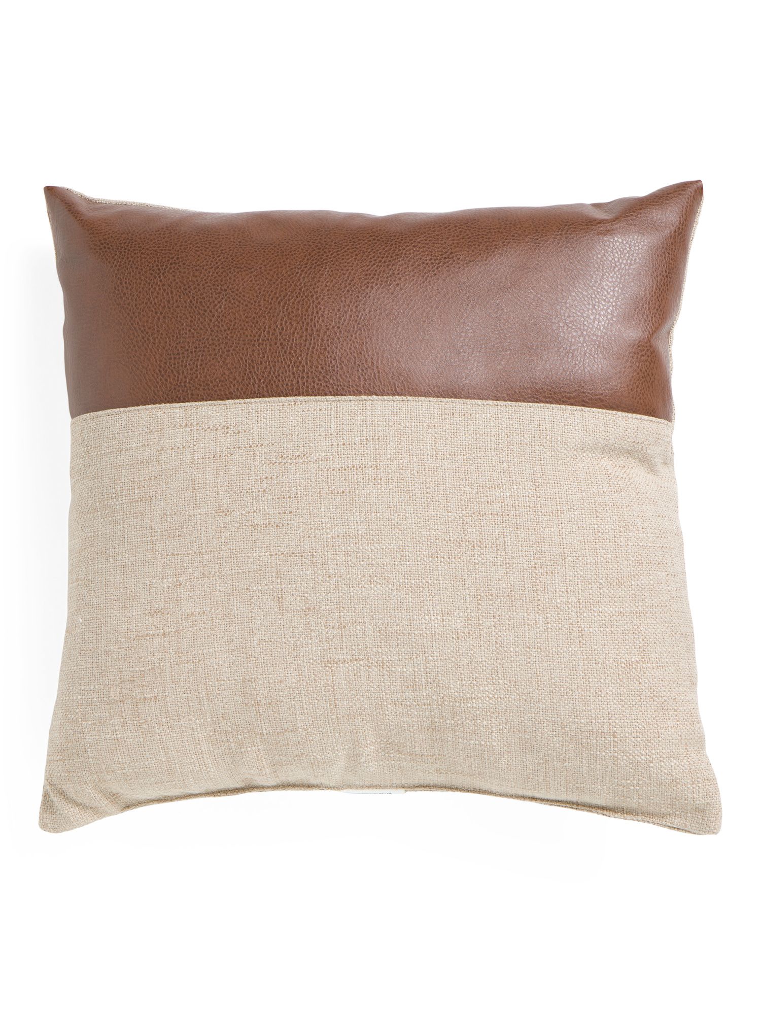 22x22 Linen And Faux Leather Pillow | Gifts For Him | Marshalls | Marshalls