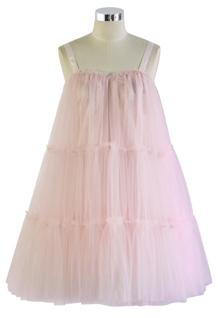 Dreamy Dolly Tulle Dress in Pink | Chicwish