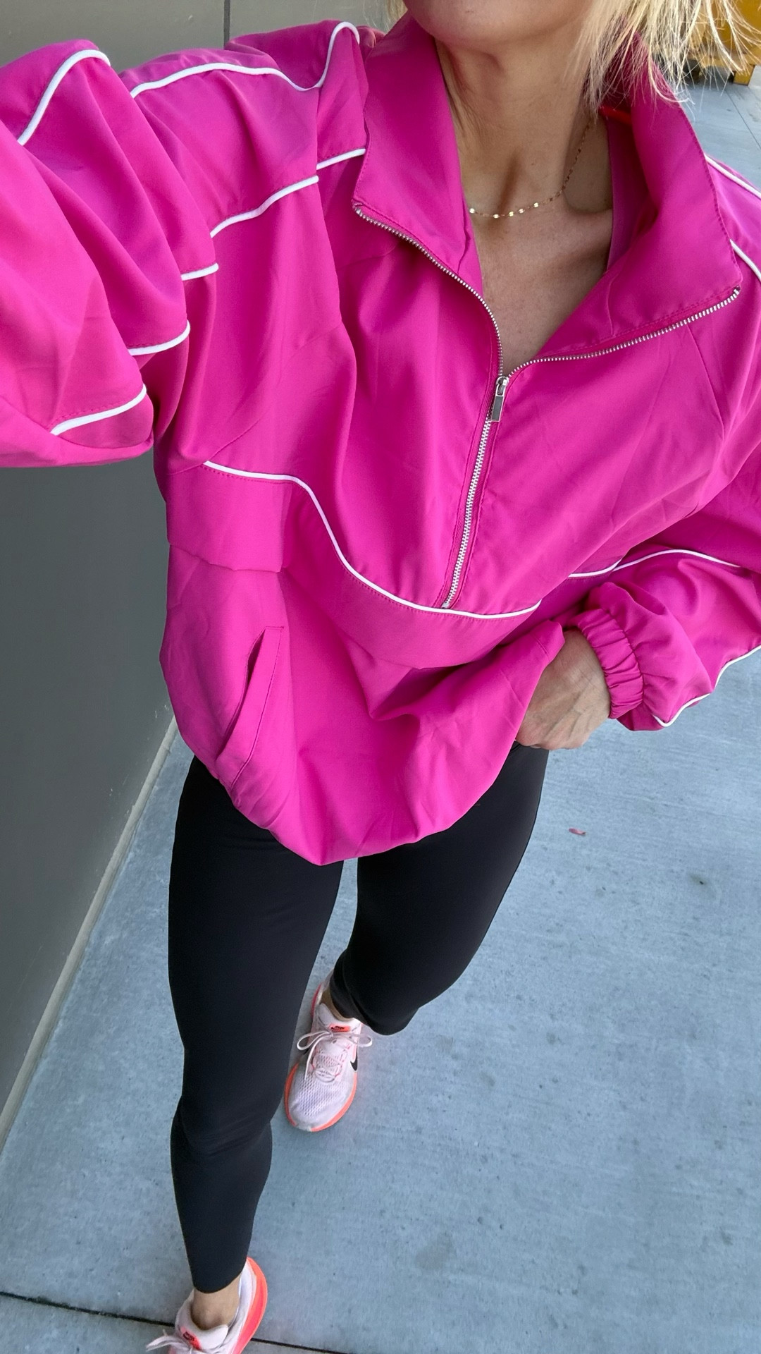 Loving the on-trend windbreaker look! 
So impressed with this budget friendly option. The piping is such a good detail. More colors available fits oversized, but I’m still wearing my true size medium.

#LTKfitnessgoals #LTKOver40 #LTKmomlife