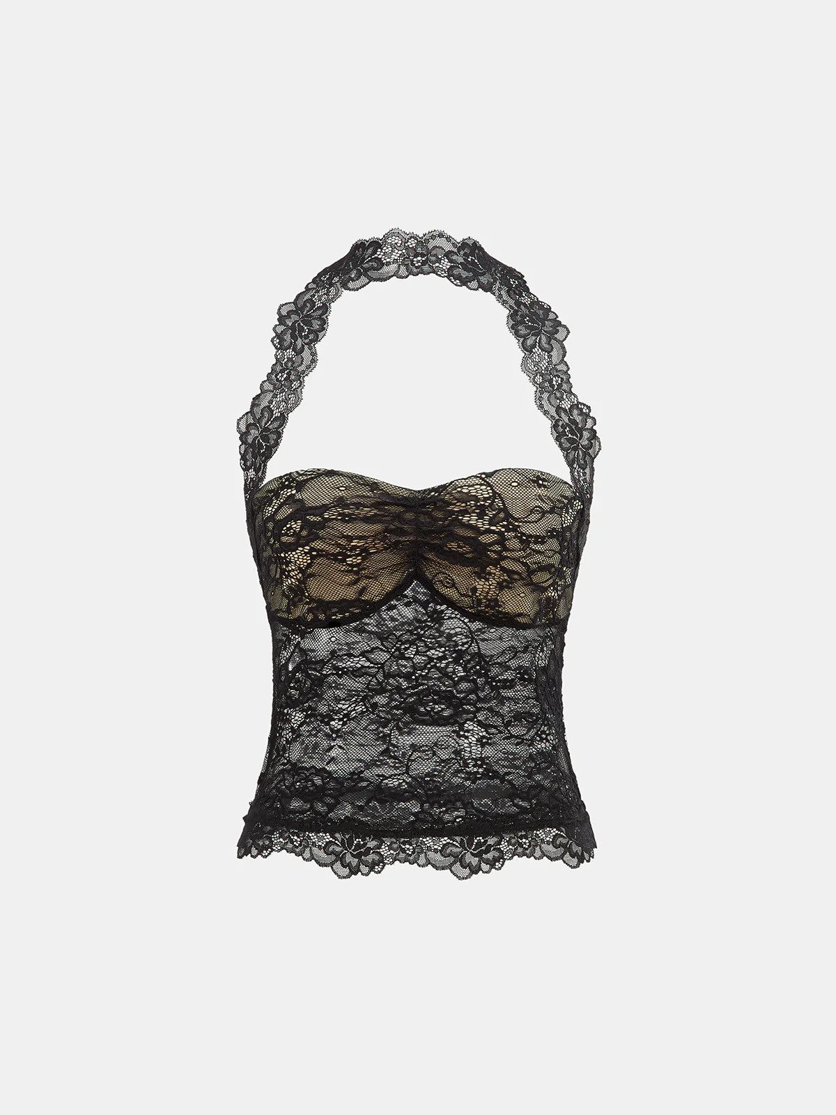 Lace Halter Neck Top | Commense