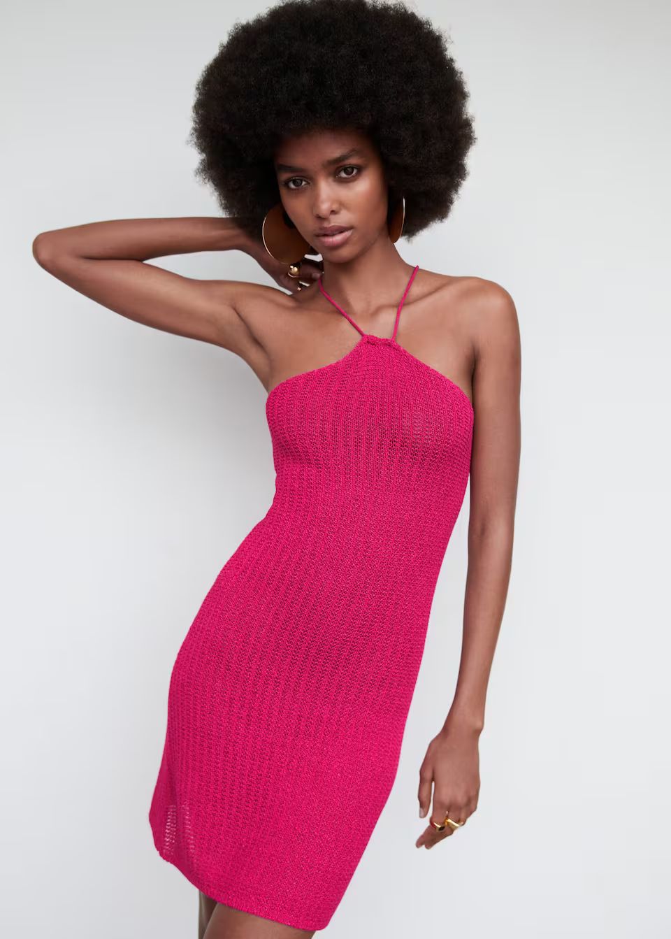 Halter-neck crochet dress | MANGO (US)