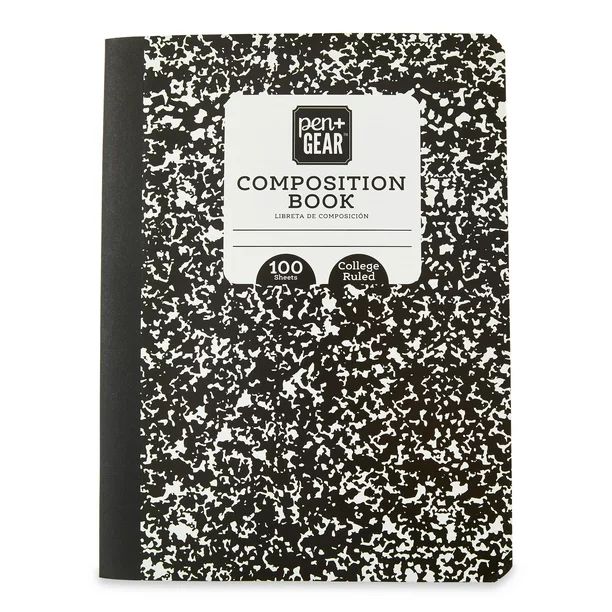 Pen + Gear Composition Book, College Ruled, 100 Sheets, 9.75" x 7.5"x 0.25" | Walmart (US)