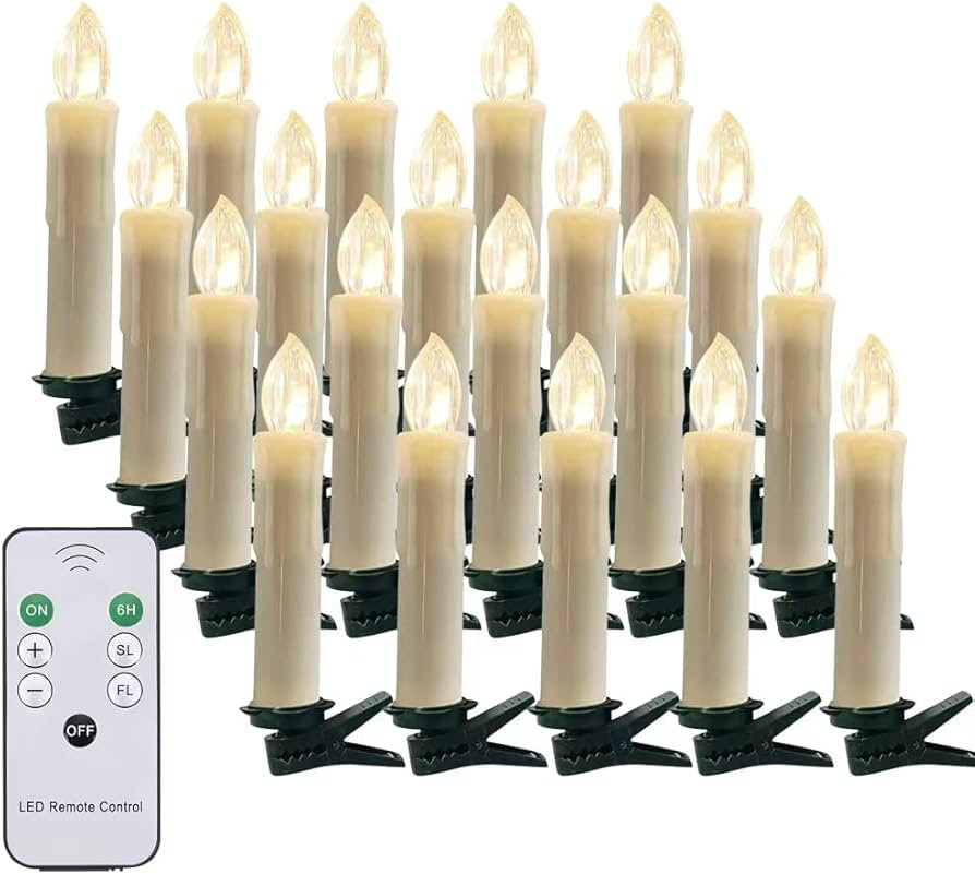 20 PCS Flameless LED Window Candles with Remote Controls and Timers, Christmas Tree Candle Lights... | Amazon (US)