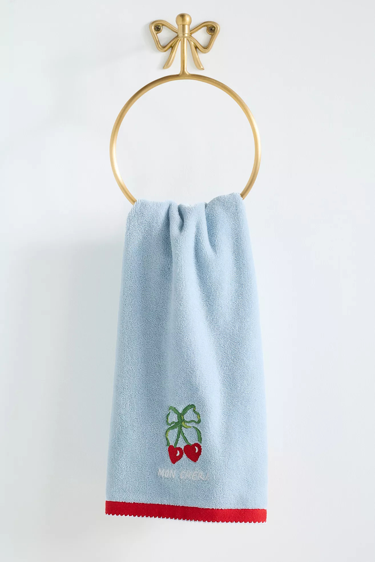 Valentine's Day Cotton Embroidered Hand Towel | Anthropologie (US)