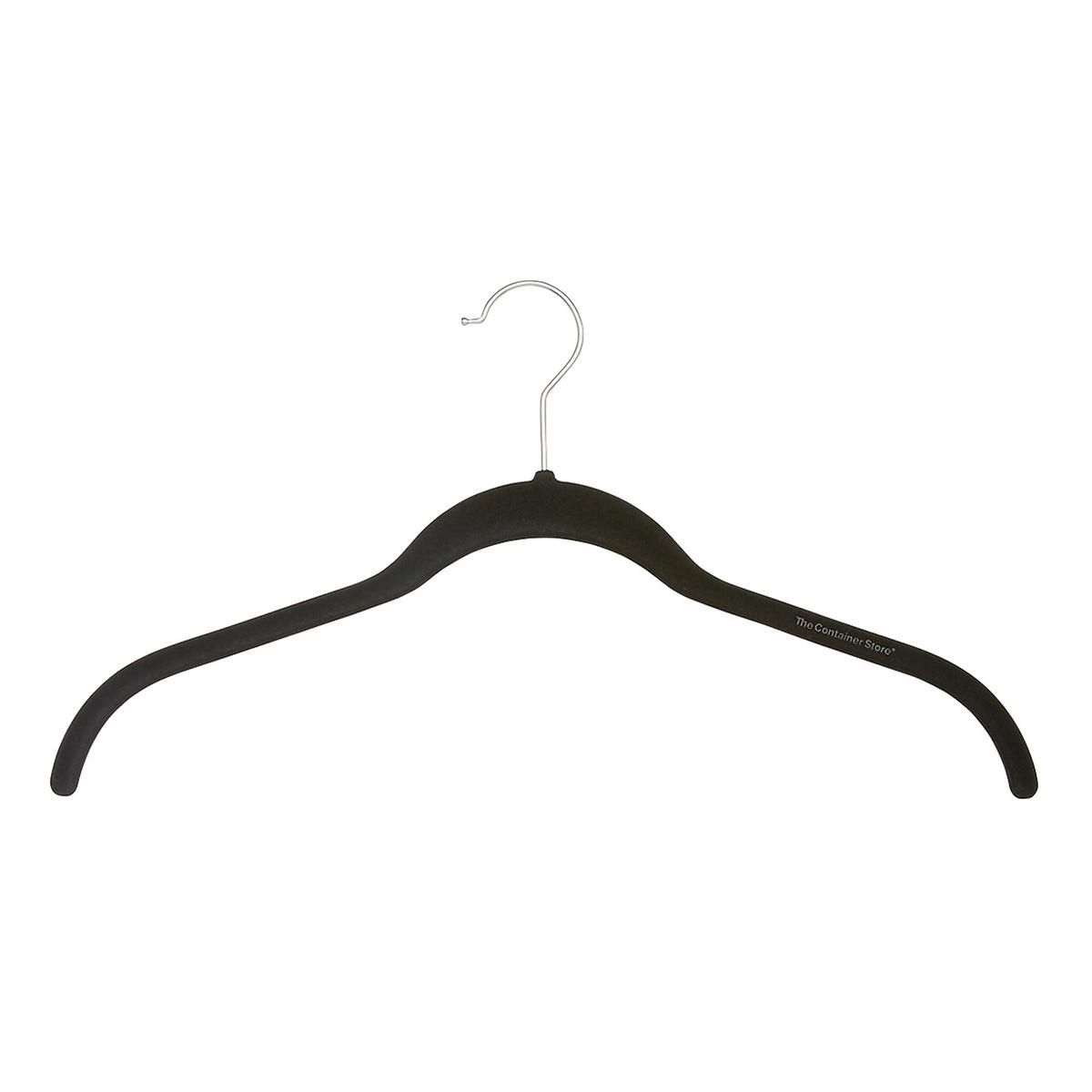 Black Premium Non-Slip Velvet Hangers Pkg/10 | The Container Store