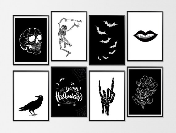 Halloween Printable Set of 20 Spooky Halloween Art Mega - Etsy | Etsy (US)