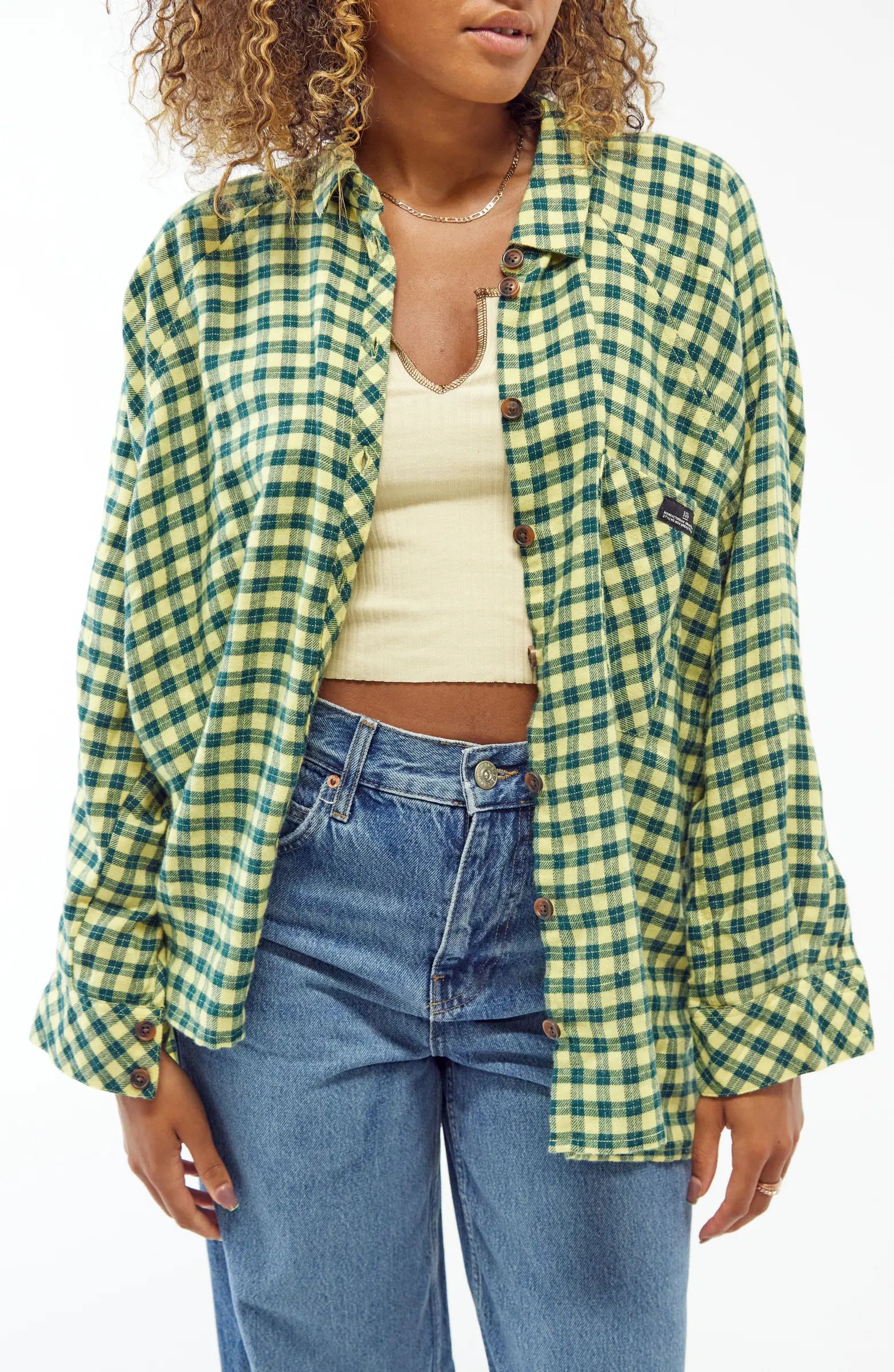 BDG Urban Outfitters Brendan Plaid Flannel Crop Shirt | Nordstrom | Nordstrom