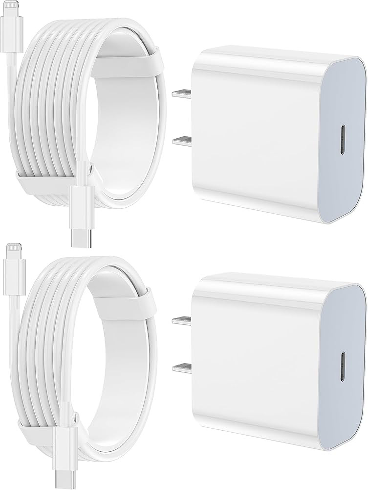 iPhone Charger Fast Charging 2 Pack Type C Wall Charger Block with 2 Pack [6FT&10FT] Long USB C t... | Amazon (US)