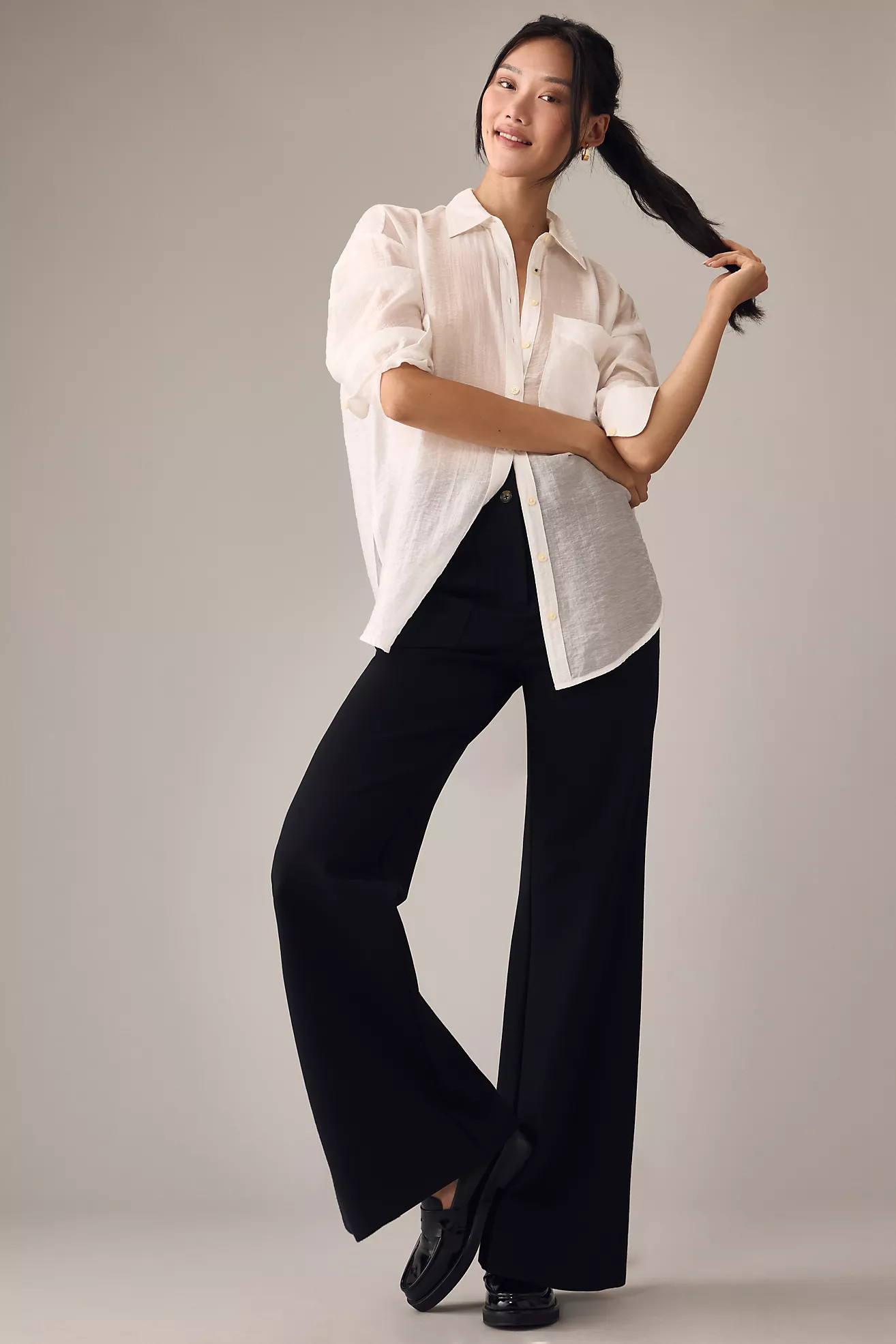 The Naomi Ponte Wide-Leg Flare Pants by Maeve | Anthropologie (US)